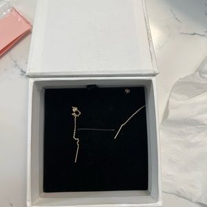 Mejuri Sapphire Threaders 
Material: 14k Yellow Gold, White Sapphire